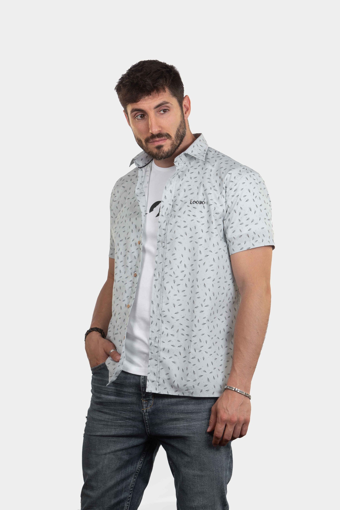 Camisa de Manga Corta Bosque de Algodón Orgánico