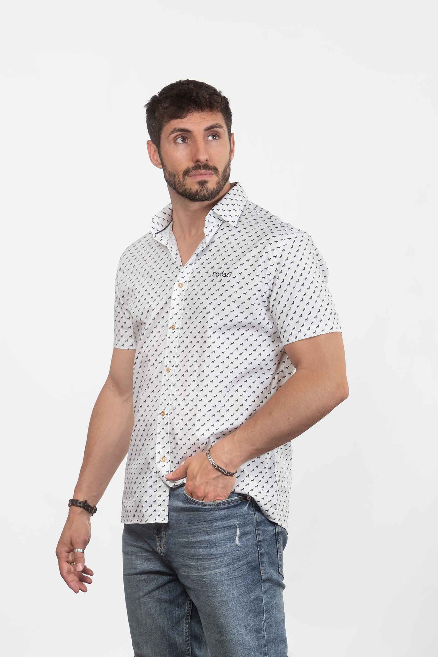 Camisa de Manga Corta Manada de Algodón Orgánico