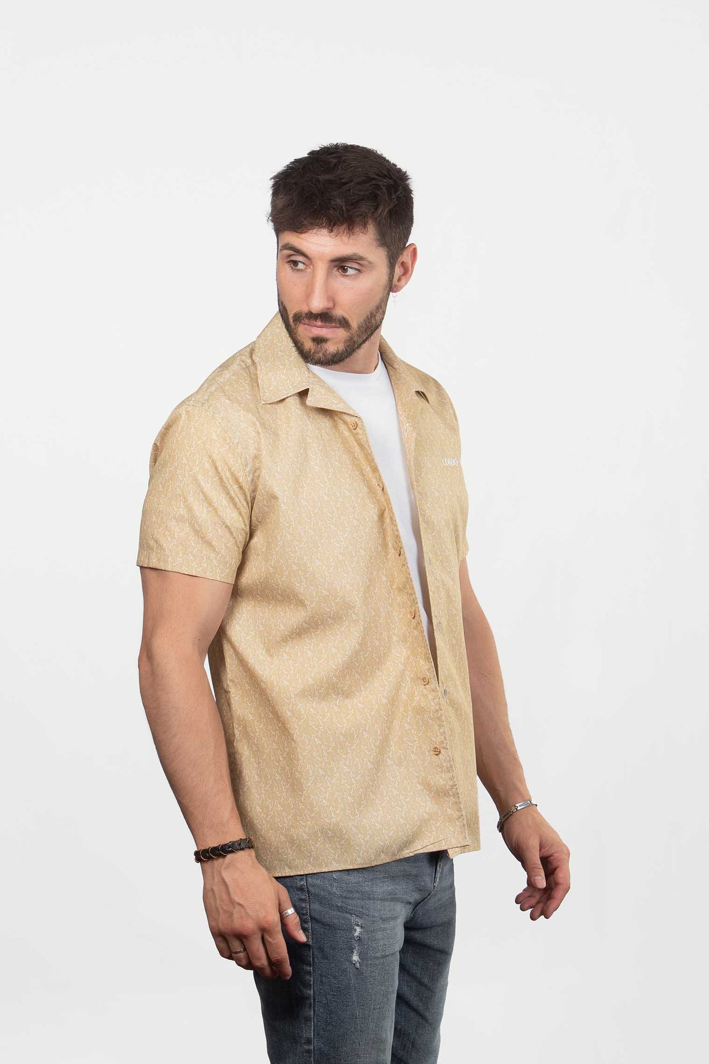 Camisa de Manga Corta Wild Ocre de Algodón Orgánico