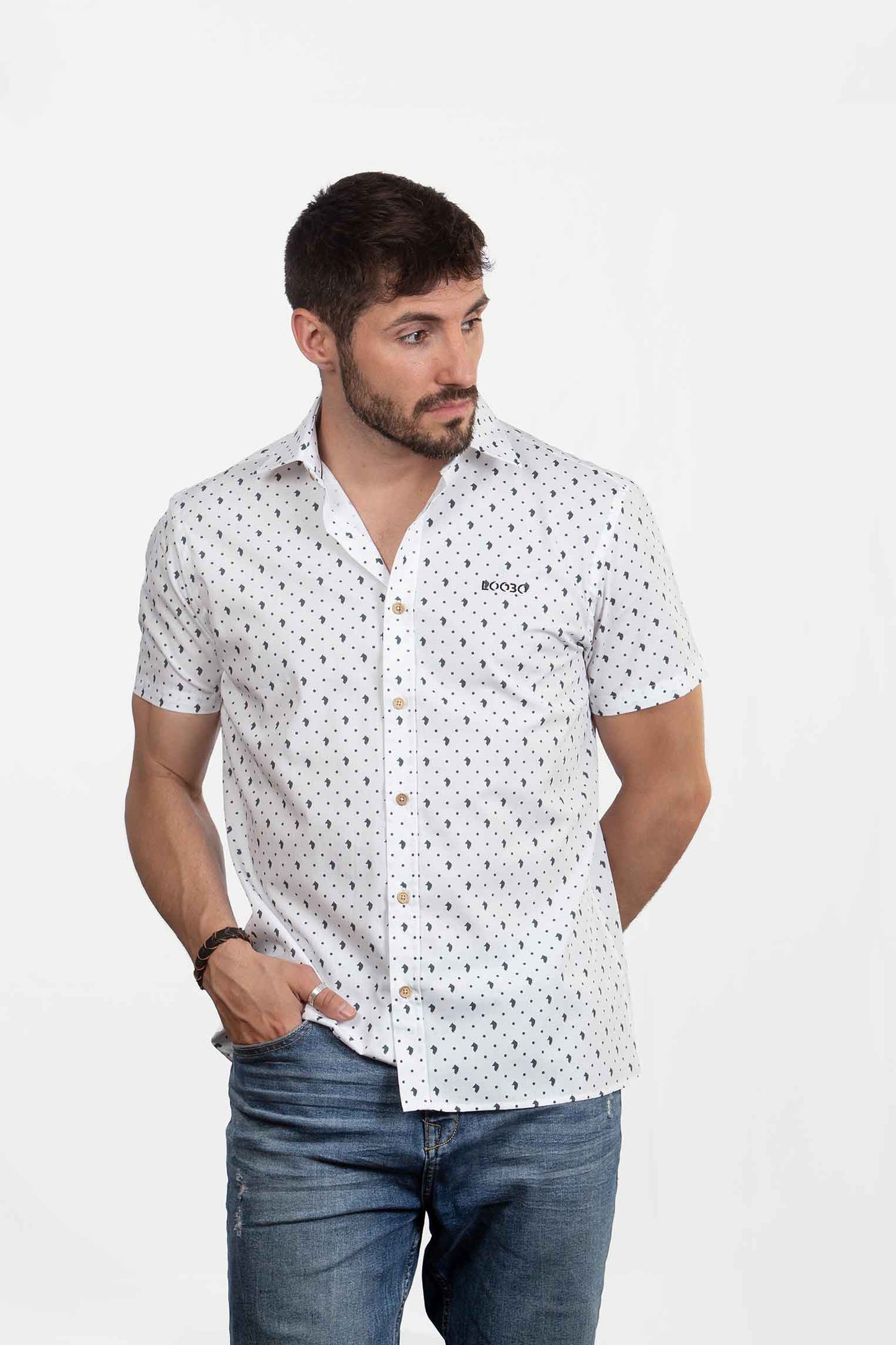 Camisa de Manga Corta Wolf de Algodón Orgánico