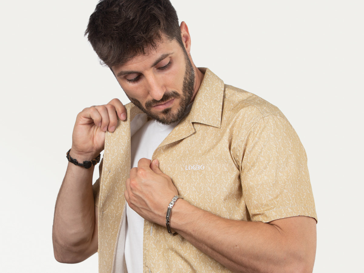 Camisa de Manga Corta Wild Ocre de Algodón Orgánico