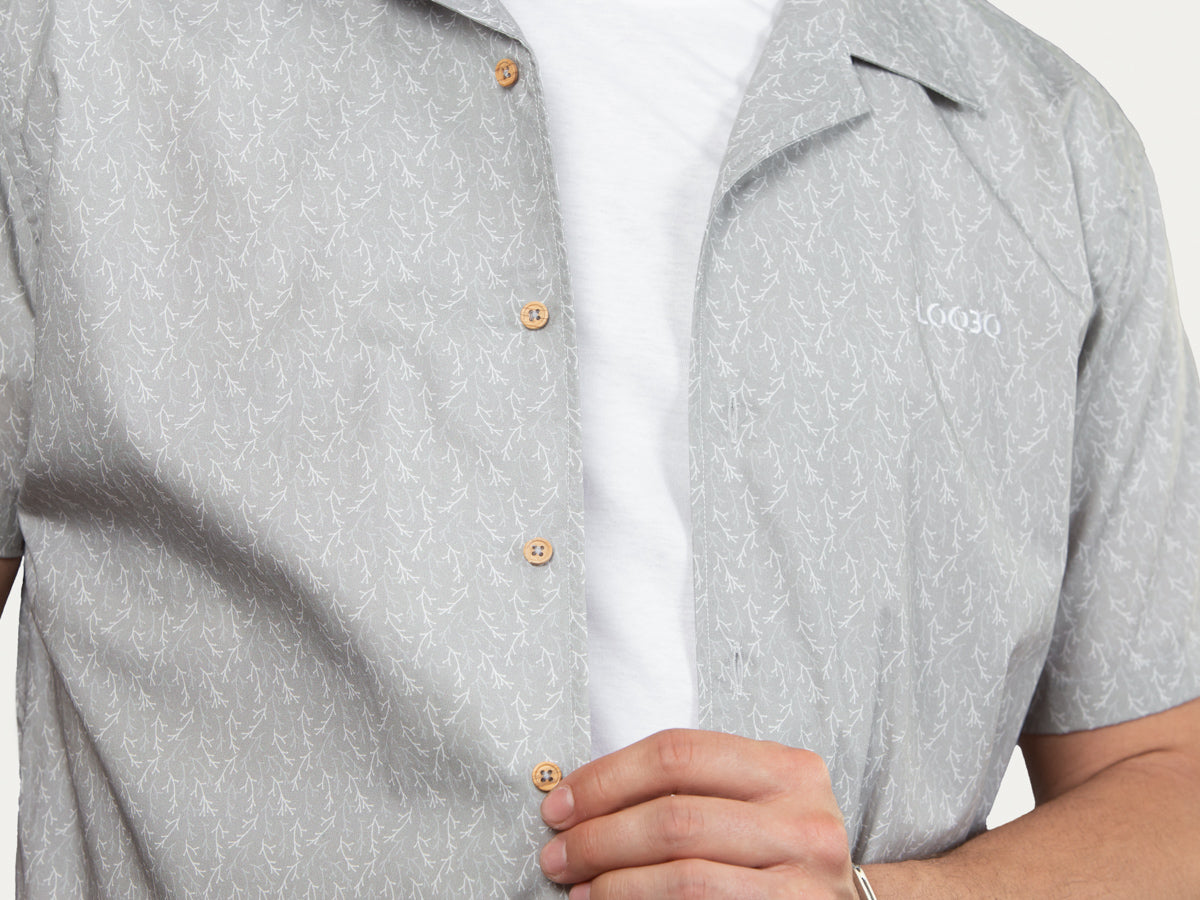 Camisa de Manga Corta Wild Gris de Algodón Orgánico