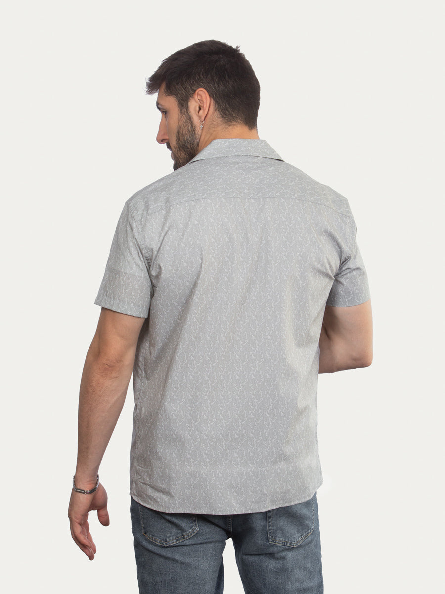 Camisa de Manga Corta Wild Gris de Algodón Orgánico