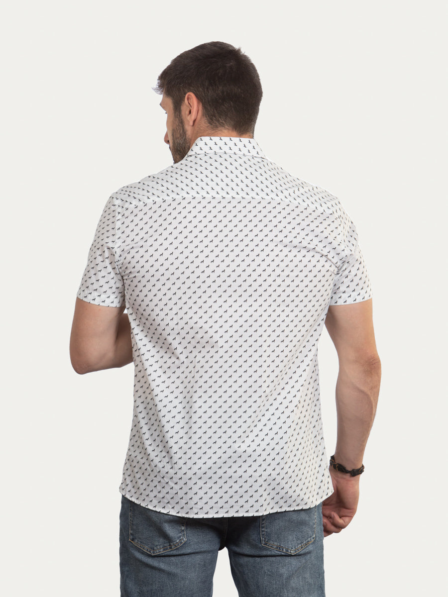 Camisa de Manga Corta Manada de Algodón Orgánico