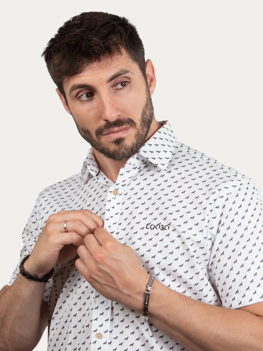 Camisa de Manga Corta Manada de Algodón Orgánico