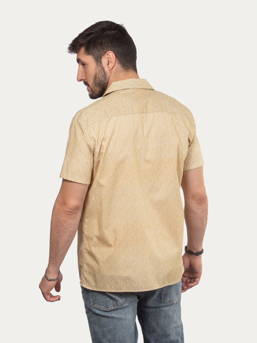 Camisa de Manga Corta Wild Ocre de Algodón Orgánico